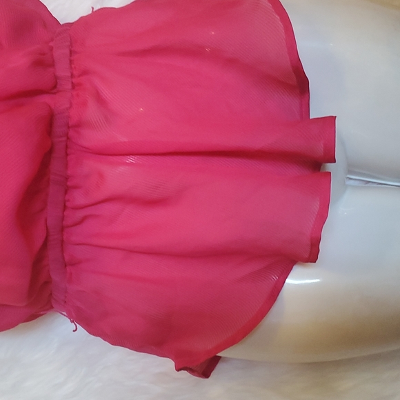 GUESS Marciano Fuschia Peplum V-Neck Blouse Top - Size XS, 0 - Picture 4 of 5